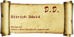 Ditrich Dávid névjegykártya